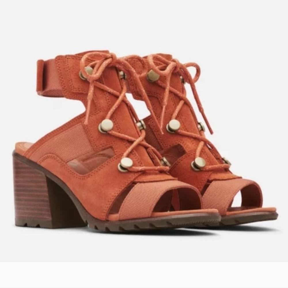 Sorel Nadia Lace Heel Sandal Teak